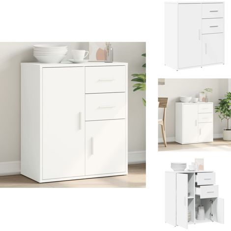 Buffet blanc 60x31x70 cm bois d'ingénierie - Buffet - Meuble De Rangement - Armoire - Commode - Cuisine (1/5)