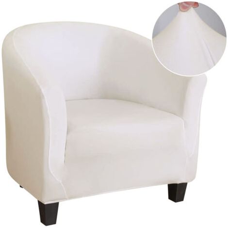 Housse extensible convertible beige pour fauteuil (1 pièce), facile à installer.