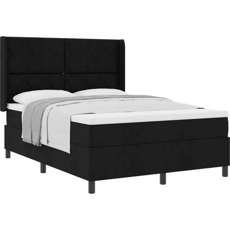 Maison Exclusive - Letto a molle con cuscino Nero 190 x 140 cm Tessuto (1/5)