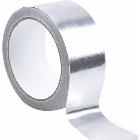 Ruban de feuille d'aluminium argenté - 1mm X 50mm X 20m, ruban d'étanchéité étanche, ruban de renforcement résistant aux températures élevées pour les conduits de ventilation (1/5)