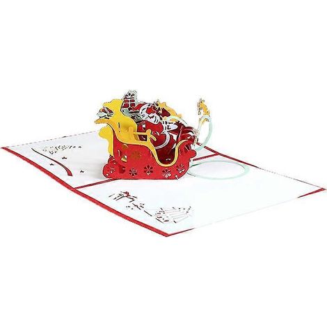 Carte de vœux de Noël 3d pliable et portable carte message de bénédiction tridimensionnelle pour les fêtes de Noël (1/5)