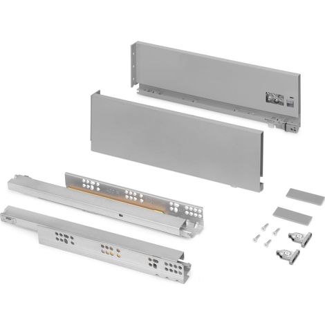 Cassetto esterno Vertex 40 kg altezza 131 mm, ProfonditC 400, Verniciato alluminio, Acciaio 3171125 EMUCA (1/4)