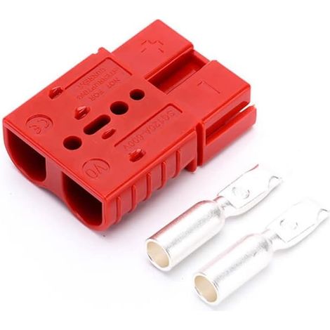Connecteur Electrique Rapide - 600 V 120 A - Boîtier Rouge - Câble Batterie 6 AWG - Pour Treuil Inverseur Solaire Remorques - 1 Pièce (1/5)