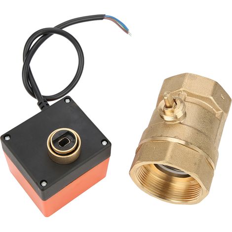 Vanne électrique en laiton, vanne à bille stable à 3 fils, commande universelle à 2 points pour systèmes de climatisation automatisés (1/5)