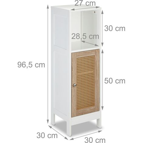 Mobile da bagno piccola cassettiera ripiani regolabili 70 x 40 x 30 cm in MDF bianco 130013308