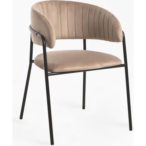 Sillas Comedor - Silla Moniel Black Terciopelo - Champán (1/5)