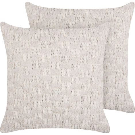 Dekokissen 2er Set BASALIM 45 x 45 cm Beige Ohne Muster