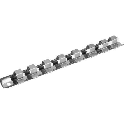 Support de rangement en acier au carbone pour 8 douilles, séparateur, rail, plateau, étagère, organisateur d'outils (3/8") (1/5)