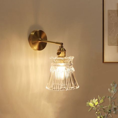 Nordic Moderne Messing Glas Wand Lampe Minimalistischen Kreative Wohnzimmer Esszimmer Schlafzimmer Flur Lampe (1/3)