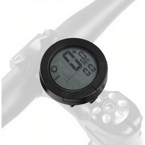 Compteur de vélo sans fil rechargeable par USB, étanche, avec rétroéclairage vert pour guidon et potence.