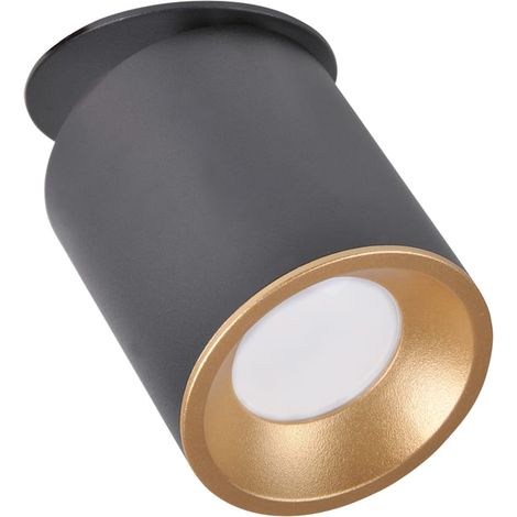 Faretto incasso orientabile GU10 nero oro Polux Pallas (1/3)