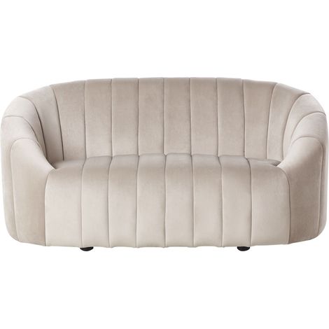 Sofa 2-Sitzer MALUNG Samtstoff Beige (1/5)