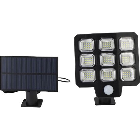 Spot solaire mural extérieur imperméable IP65 grand angle 270° très lumineux 3 modes détecteur présence PIR pour jardins allées terrasses (1/5)