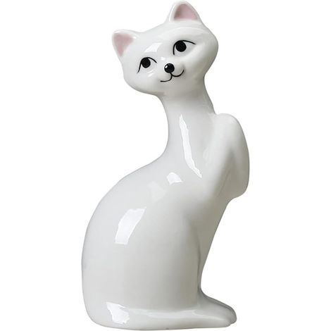 Vase Céramique - Forme Chat - Décoration Table - Intérieur Maison Bureau - 1 Pièce (1/5)