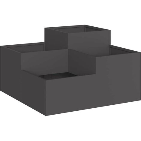 Maison Exclusive - Gartenblumentopf Schwarz 80 x 80 x 48 cm Stahl