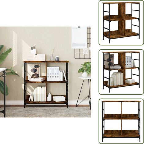 The Living Store Bibliothèque chêne fumé 78,5x33x82 cm bois d'ingénierie - Rangement bureau (1/5)
