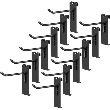 Crochets de présentation pour commerce détail sur panneau grillagé, 12 supports en fer noir avec (1/5)