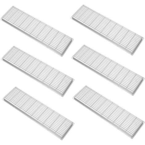 6pcs Grilles D'aération Rectangulaires en Abs pour Armoire et Placard, Étanches et Coupe vent,(Argent) Couleur Argenté, Design Simple et Robuste, pour L'aménagement Intérieur (1/5)