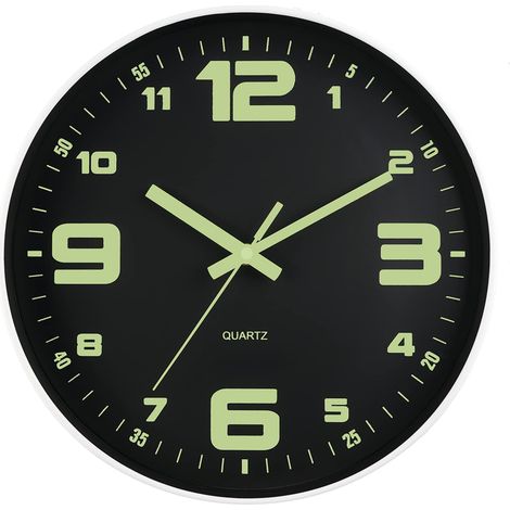Horloge Mural - Horloge Analogique Silencieux - Avec Fonction Lumière Nocturne - Pour Cuisine Salon Chambre - Diamètre 30 Cm (1/5)