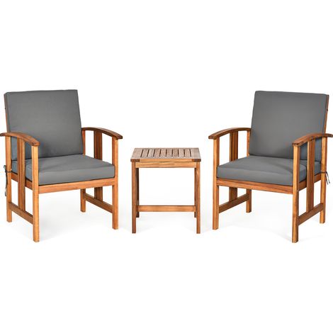Set di divani componibili da 3 pezzi 61 x 69 x 86,5 cm comfort ottimale design moderno e morbido in legno di acacia grigio 200018070