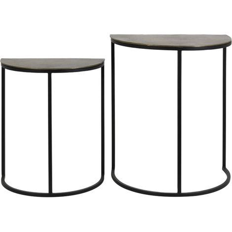 Light & Living set di tavolini Peto ruggine bronzo anticato e