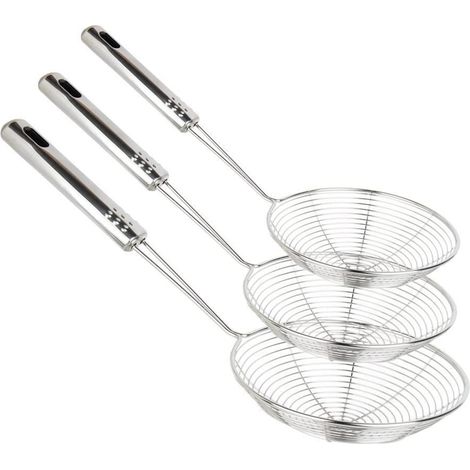 Lot de 3 cuillères à nouilles à long manche - n° 12 + n° 14 + n° 18