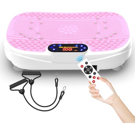 Pedana vibrante per allenamento, piattaforma fitness per allenamento total body, pedana vibrante con bande di resistenza per allenamento domestico con controllo della velocità in loco (1/5)