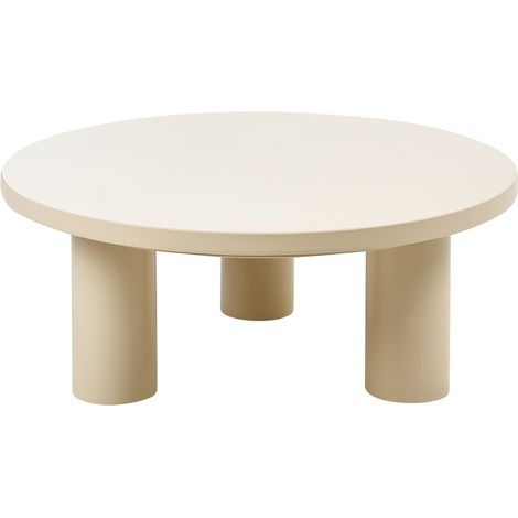 Mesa de centro de jardín moderna de acero con recubrimiento en polvo redonda exterior beige Vipiteno (1/5)