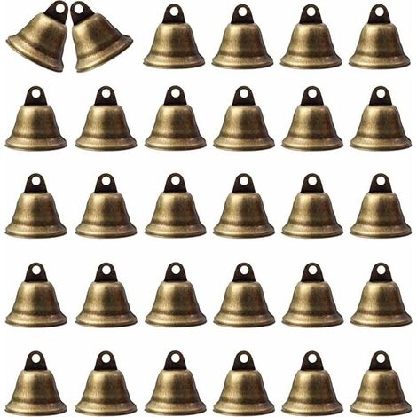 Pamtns 30 Pièces Petite Clochette Vintage Bronze Vintage Vintage Bronze Jingle Bells Cloches Vintage en Bronze Mini Clochette Cloche en Bronze Cloches Artisanales Petites Clochettes, Ensoleillé (1/5)