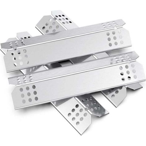 Lot de 4 38.1CM Diffuseur Chaleur Universels,Pièces de Rechange Universal Flavorizer Bar,Compatible avec la Plupart des modèles de Gril à gaz,Plaques chauffantes pour Barbecuer(Acier inoxydable) (1/4)