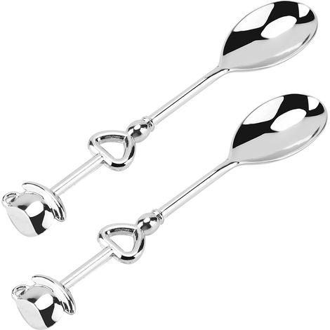 Cuillère À Café - Acier Inoxydable - Pour Couple Et Mariage - Lot De 2 (1/5)