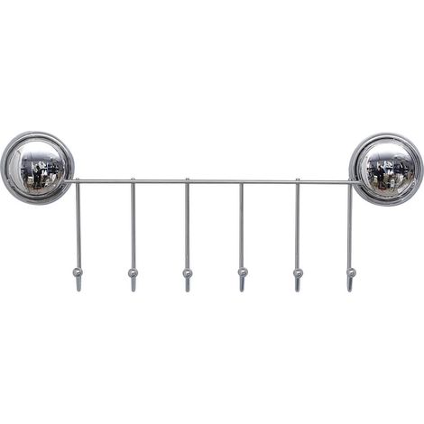 Patere metal 6 crochets sur ventouses - chrome - Tendance (1/2)