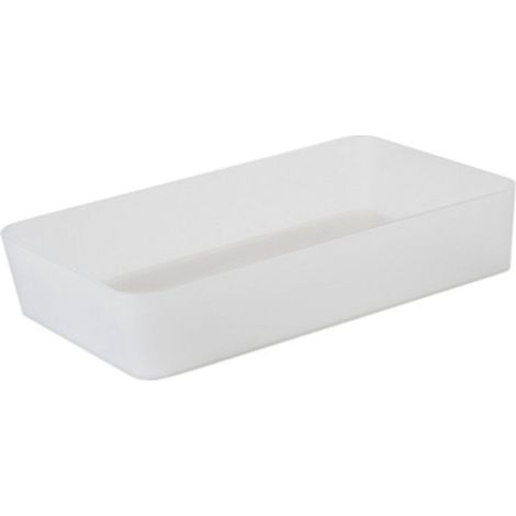 Boîte de rangement multifonction légère organisateur de table pour maison dortoir (Carré) - PP blanc - L/M/S/Carré - Dimensions: 25175cm (1/5)