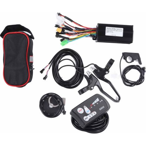 Kit contrôleur vélo électrique 24V 36V 48V 26A 3 modes avec écran S800, poignée de frein et accélérateur à pouce. (1/5)