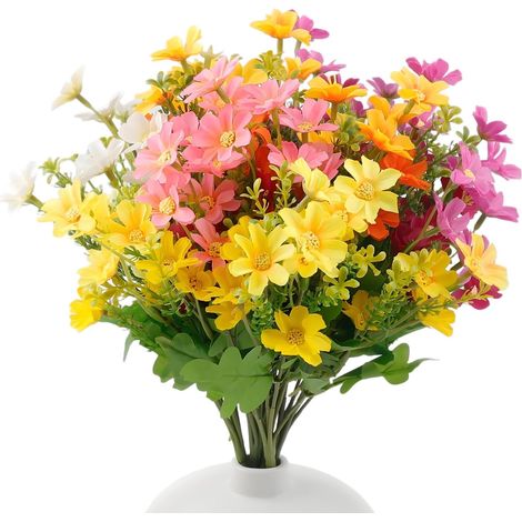 6 Pcs Fleurs Artificielles Extérieures Fleur Artificiel en Plastique (1/5)