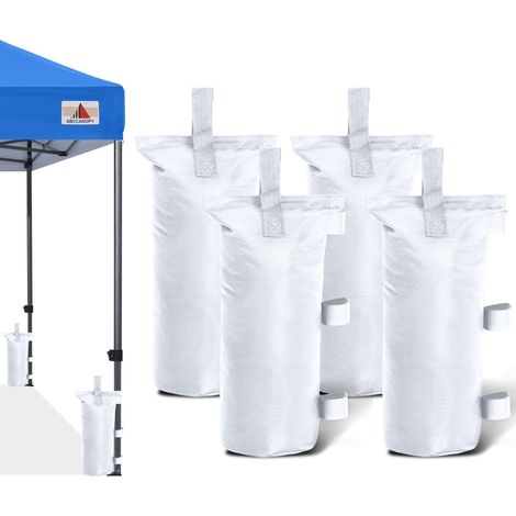 Lot de Poids pour auvent de 1,8 à 50,8 kg - Sacs de Sable pour Tente Pop-up - Sacs de Poids pour tonnelle extérieure, Trampoline, pergola, Blanc (sans Sable) (1/5)