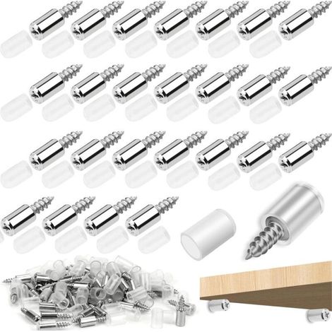100 Pcs Taquet Etagere, Support Etagere, Taquets pour étagères Support d'Étagère Étagère Broches Cheville Supports de Plaque en Métal pour Meubles Placard Bibliothèques (1/5)