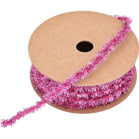 Guirlande En Laine Métallisée - 10 Mètres - Rose - Pour Décoration De Sapin De Noël Et Emballage Cadeau (1/5)