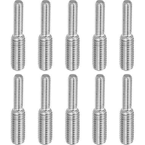M4x0,7 à M6x1 Double Fin Fileté Goujon Vis Boulon, 10 Paquet 304 Inox Acier Tige Boulons Filetage Réducteur Adaptateur pour Meubles Matériel, 30mm Long (1/5)
