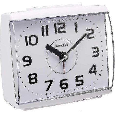 Sveglia analogica per anziani, silenziosa senza ticchettio con funzione snooze, allarme ad alto volume con suono crescente, numeri grandi per una facile lettura (1/5)