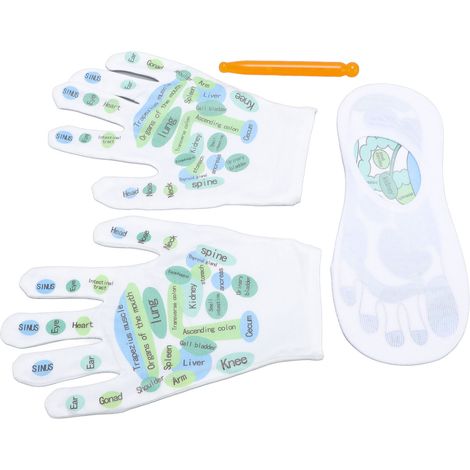 Chaussettes avec outil et gants en coton doux antidérapants, ensemble bâtonnet de stimulation des points de pression pour hommes et femmes (1/5)