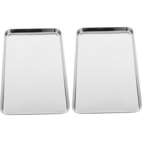 2Pièces Plaque de Cuisson Acier Inoxydable pour Barbecue Cuisine Facile pour Maison Restaurant (1/5)