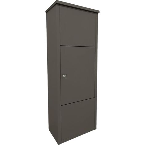 Buzón de paquetes Relaxdays, ranura, 4 llaves, 105 x 38 x 23 cm, hierro, independiente, gris oscuro
