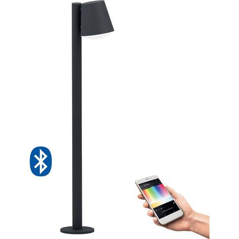 Smart LED Stehleuchte Standlampe Wegeleuchte Außenlampe Haustürleuchte Gartenlampe, App Steuerung, Spritzwasserfest, 9W 806lm 3000K, H 96,5 cm Eglo 97483 (1/5)