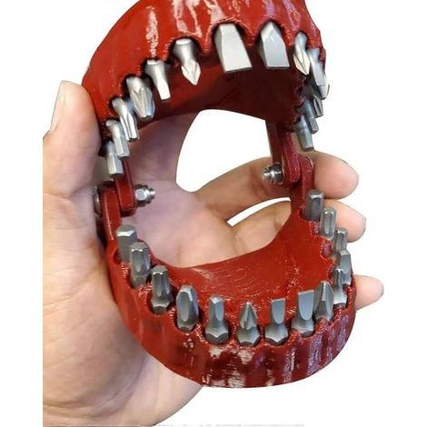 Porte-forets pour prothèses dentaires Modèle de dents Peut contenir jusqu'à 28 forets Compatible avec les embouts hexagonaux de 6.35 mm (1/4 pouce) et les adaptateurs pour embouts de vissage (rouge (1/4)