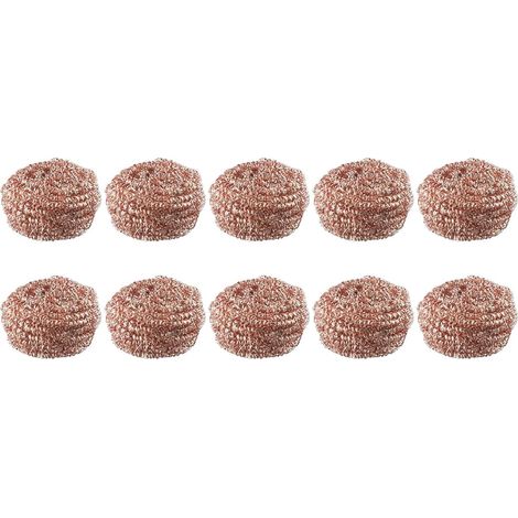 Éponges à récurer en fil de cuivre - Lot de 10 - Nettoyage buses et soudure - Résistant (1/5)