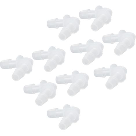 10 Pièces Coude à 90° pour Tuyauterie Plastique, Diamètre 7.9 mm, Raccord en L, Adaptateur Connexion (1/5)