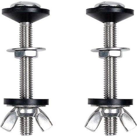Lot de 2 Vis Fixation Réservoir Toilette Vis en Acier pour Installation de Réservoir d’Eau (1/4)