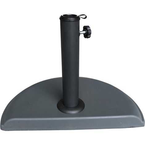 AMBIANCE base parasol media luna 10 kg antracita , Base parasol pared 10 kg antracitaPie de parasol ajustable para mástiles de 38 a 48 mmResina maciza con protección uv par