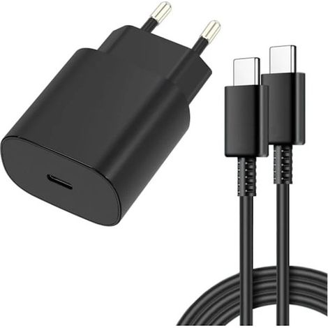 Samsung 45W Schnellladegerät (1 Stück) – USB-C-Adapter + 1 m Kabel, Schnellladefunktion, Schwarz (1/5)